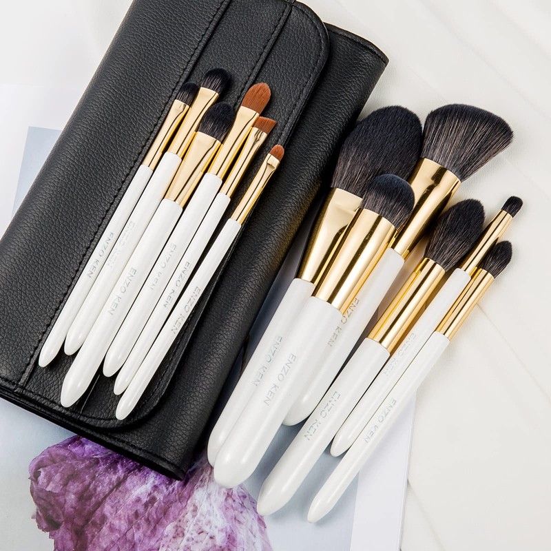 Luxury Enzo Ken Natural Black Goat Hair Makeup Brush Set