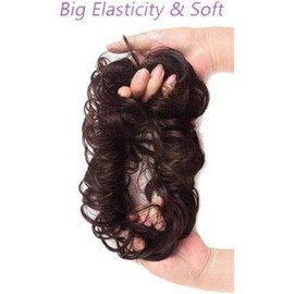 BLUSHIA Synthetic Bun Extension Artificial Juda For Women And Girls, 35 Gram, Dark Brown