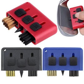 IKOPFLN 3 Stück GolfschläGer BüRste und Tasche Club Groove Reiniger Reinigungs Werkzeug Spitzer 3 im 1 Tasche Werkzeug Golf ZubehöR