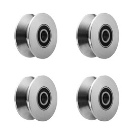 Sliding Gate Rollers Stainless Steel V Groove Wheel Heavy Duty Cable Pulley Block V Shaped Rail Gate Wheels Quiet and Smooth Operation Plate Caster with Bearing for Barn Door Track