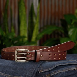 Bullhide Belts Mens Leather Belt for Work, Casual, Dress 1.50" Wide, Brown, 46"