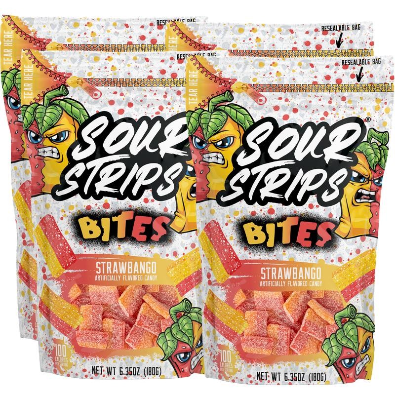 Sour Strips Bites-Four Pack - Flavor: Rainbow