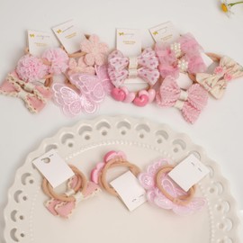 BIANHUAN Hair Tie, Kids, Girls, Hair Accessories, Hair Clip, Cute, Fashionable, Set of 20 (Pink)