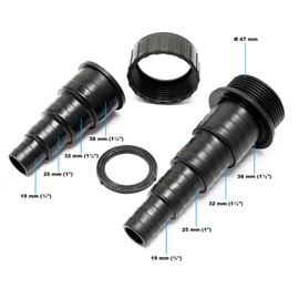 SunSun Hose Connector 19/25/32/38 mm Hose Step Nozzle for Connecting Pond Hoses and Swimming Pool Hoses Connector