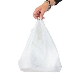 AMD Nexus White Medium Carrier Bags 10 X 15 X 18 - Plastic Carrier Bags Heavy Duty Vest Carrier Bags - Pack of 100