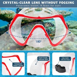 Mask Fin Snorkel Set, Travel Size Snorkeling Gear for Adults ~BRAND NEW~