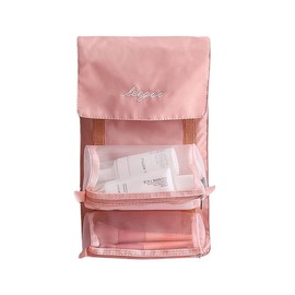 Hsthe Sea Large Travel Cosmetic Bag Lay Flat Makeup Bag Folding Makeup Bag Waterproof Hanging Toiletry Bag