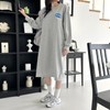 Bellamama Nursing-Friendly Long Plus Size All-Season Dress Maternity Urban White