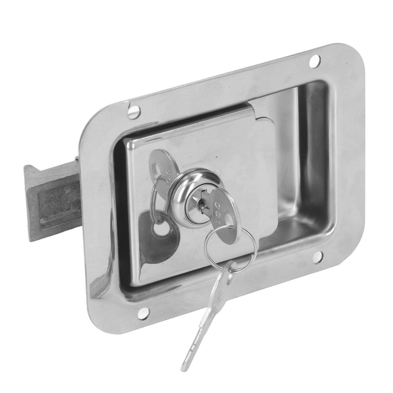 Travel Trailer Lock Stainless Steel Flush Mount Paddle Type Toolbox