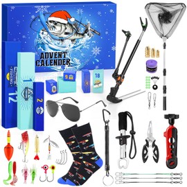 MOVINPE Fishing Advent Calendar for Adult Men Teen Boys, 2024 Fishing Tools Accessories Kit Christmas Countdown Gifts, 24 Days of Fishing Accessories and Gear Surprises for Fishing Lovers