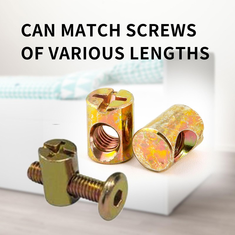 4 PCS M6 Spring Loaded Barrel Nuts, Slotted Barrel Nuts