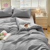 Seersucker Duvet Cover Set Double Size Beddding Set with Pillowcases