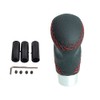 Universal Gear Knob with Red Stitching - Black with 3