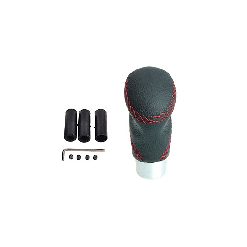 Universal Gear Knob with Red Stitching - Black with 3