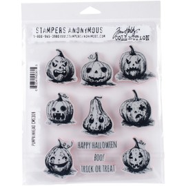 Stampers Anonymous CMS309 Pumpkinhead Cling Rubber Stamp Set, Synthetic Material, Multi-Colour, 24.8 x 18.6 x 0.8 cm