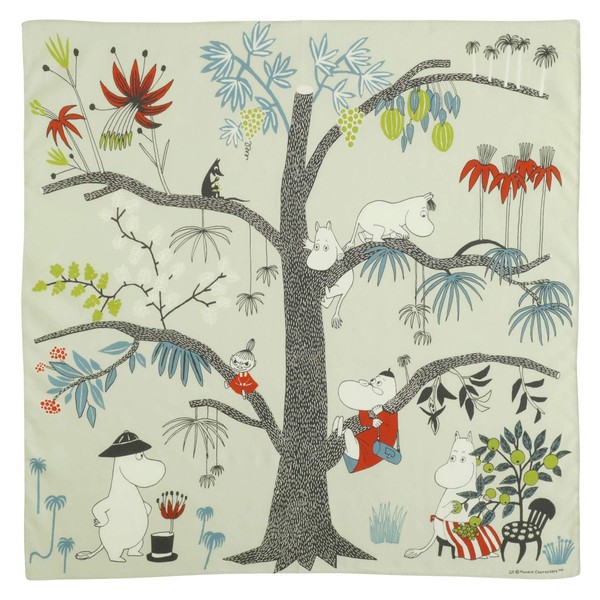 Quarter Report (MOOMIN) Moomin Handkerchief On The Tree Beige, Approx.