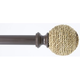 Urbanest Natural Jute Ball Curtain Drapery Rod, 1-inch Diameter, Bronze, 84-inch to 120-inch