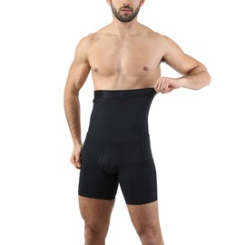 Kewlioo - Pantalones cortos de compresión para hombre con efecto adelgazante instantáneo y tela transpirable, pantalones cortos moldeadores de cintura alta, Negro -, XX-Large