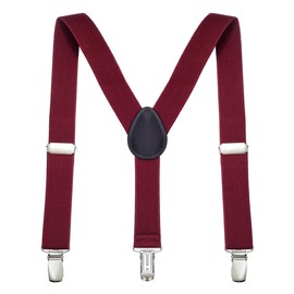 DonDon Boys' Braces Bow Tie Set Elastic and Adjustable Length for Children from 1-8 Years, darkred