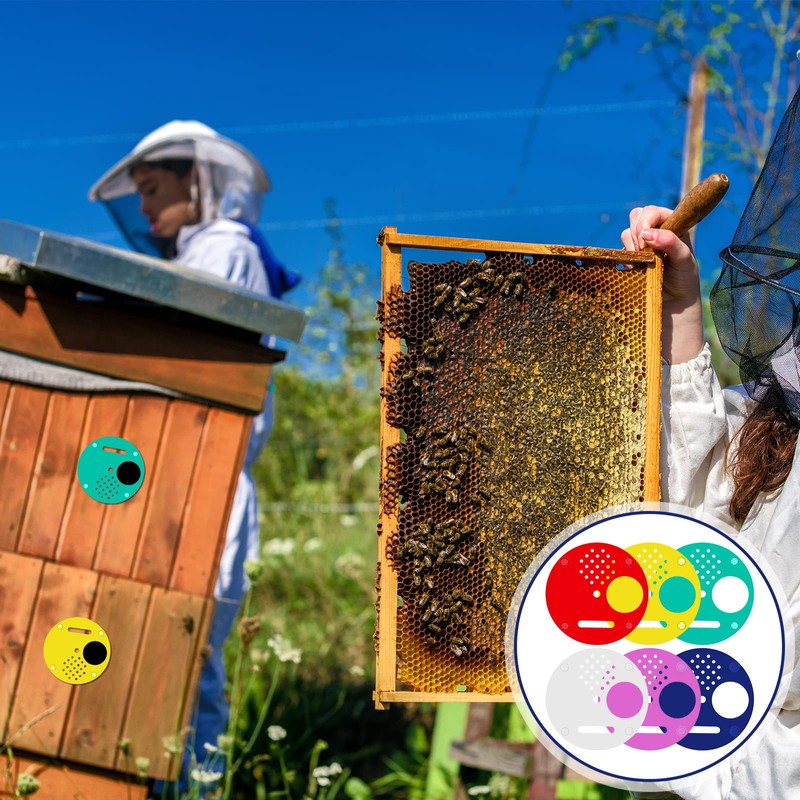 60 Pcs Plastic Bee Hive Box Entrance Gate 2.68 Inch