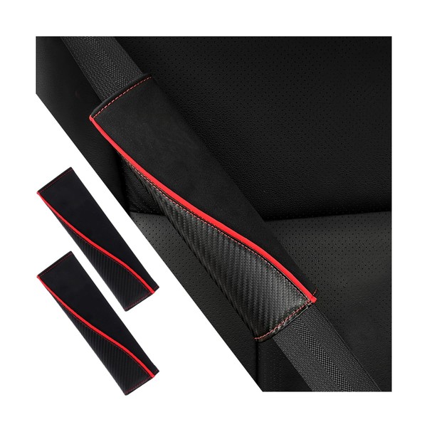 Adunsiaoto Pack of 2 Leather Car Safety Seat Belt Cover