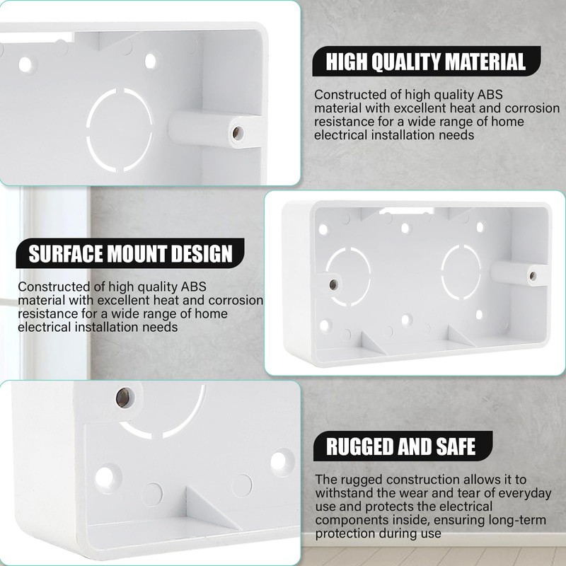 6 Pcs Switch Outlet Box, ABS Electrical Enclosure Box, Surface