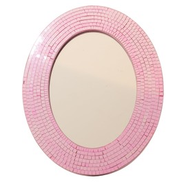 Concepts Mosaic Table Top Wall Mirror, Decorative Table-top Vanity Mirror, Accent Oval Decorative for Bedroom, Bathroom, Entryway, Living Room