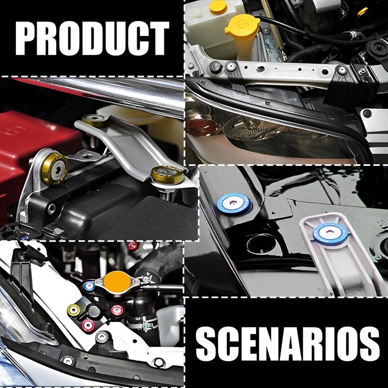 JNNJ 10 Pieces M6 Mudguard Washer Engine Compartment Dress Up
