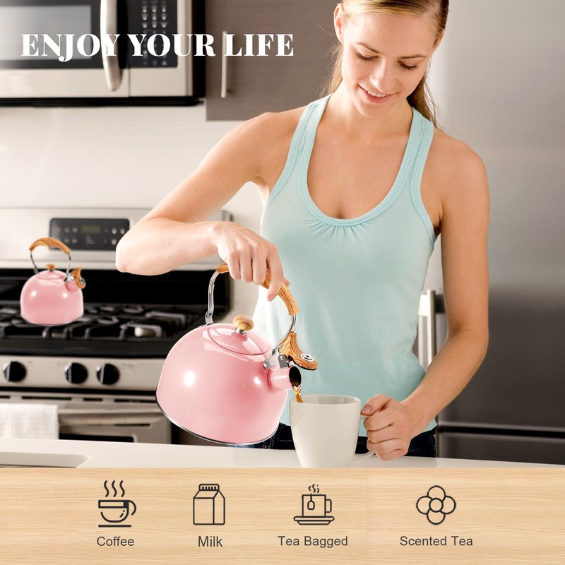 GGC Tea Kettle for Stove Top, 85OZ/2.6QT Whistling Tea Kettles
