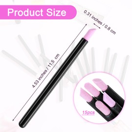 15 Pcs Pumice Stone Nail File Cuticle Stone Pusher Black Plastic Handle Nail Sanding Sticks Nails Art Pen Cuticle Remover Trimmer for Fingernails Toenails Women Manicurist 4.53 × 0.31 Inches