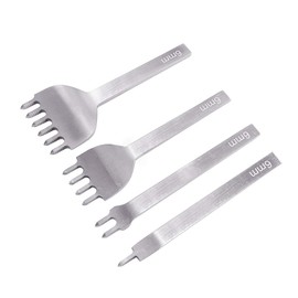 DIY Leather Hole Punch Kits with High-Speed Steel Leather Chisel Hole Punch Tool, 6 mm 1/2/4/6 Prong Carbon Steel (6 mm)