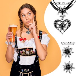 NVTRSD Set of 3 Women's Oktoberfest Costume Jewellery Dirndl Necklace, Costume Jewellery Women's Set Costume Necklace Women's Oktoberfest Women, Copper Alloy