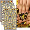 5D Embossed Flower Nail Art Stickers Decals Summer Sunflower Nail
