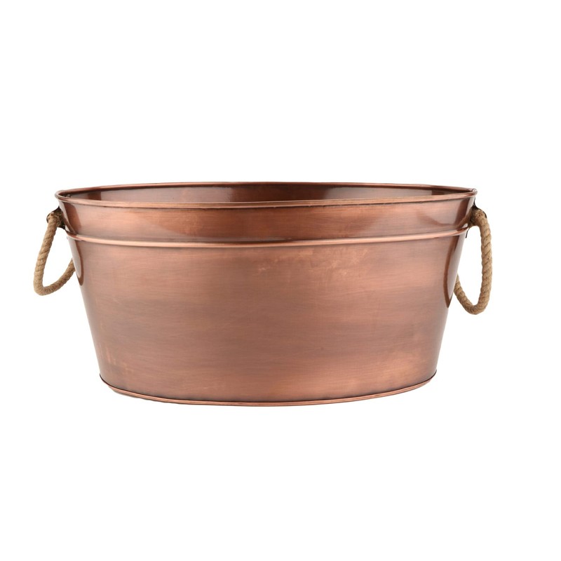 G.E.T. BT-2215-ACPR Copper Beverage Tub with Rope Handles, 8 Gallon,Antique