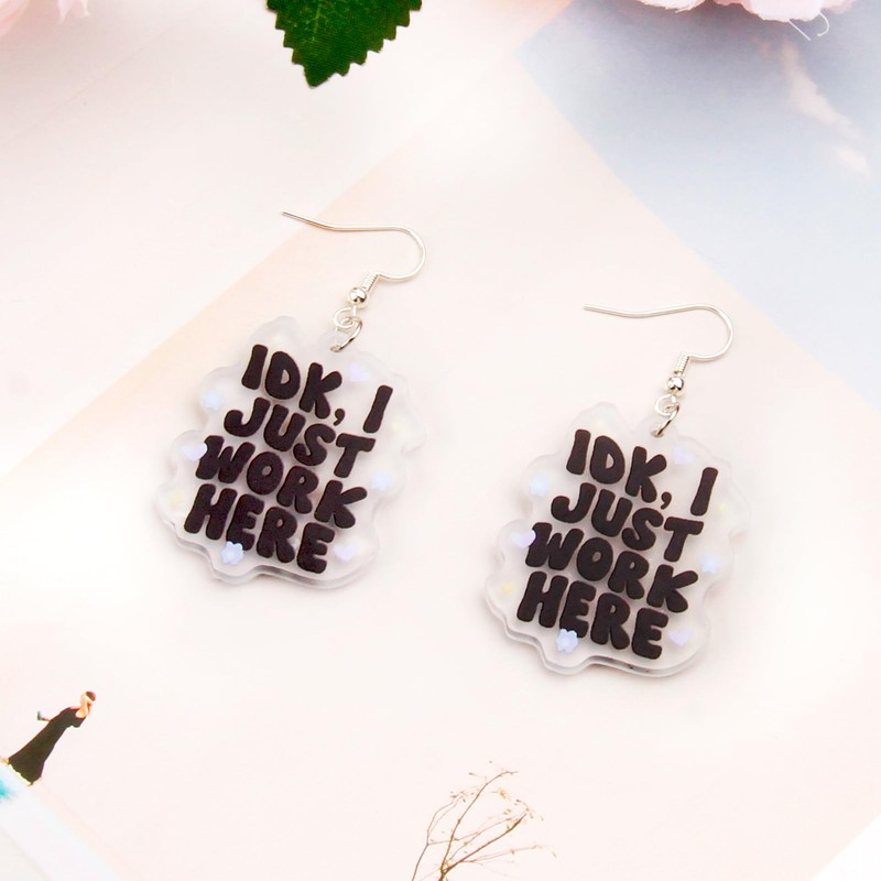 Fun Cute Earrings for Women, Silver Hook Kawaii Jewelry with