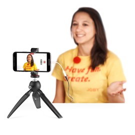 Joby Wavo Lav Microphone, Portable Lavalier Microphone for Phones or Cameras, Mobile, Clip-on Microphone, Vlogging, Live Streaming, Long Cord, Colorful Windjammer, Extra Noise Reduction, Audio