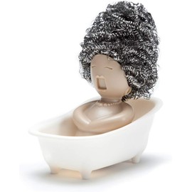 PELEG DESIGN - Soap Opera Sponge Holder for Kitchen Sink Cute & Funny Dish Scrubber Holder Kitchen Organizer- Includes 1 Metal Scrubber