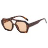 BAODAREN Trendy Aviator Sunglasses for Women Men Hexagonal Square Thick