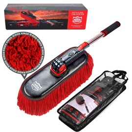Scratch-Free Car Duster Kit, Soft Wax Cotton Hair, Extendable Handle, Cleans Cars, Trucks, SUVs, RVs & Motorcycles, No Lint