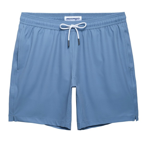 maamgic Mens 7" Stretch Swim Trunks Quick Dry Mesh Lining