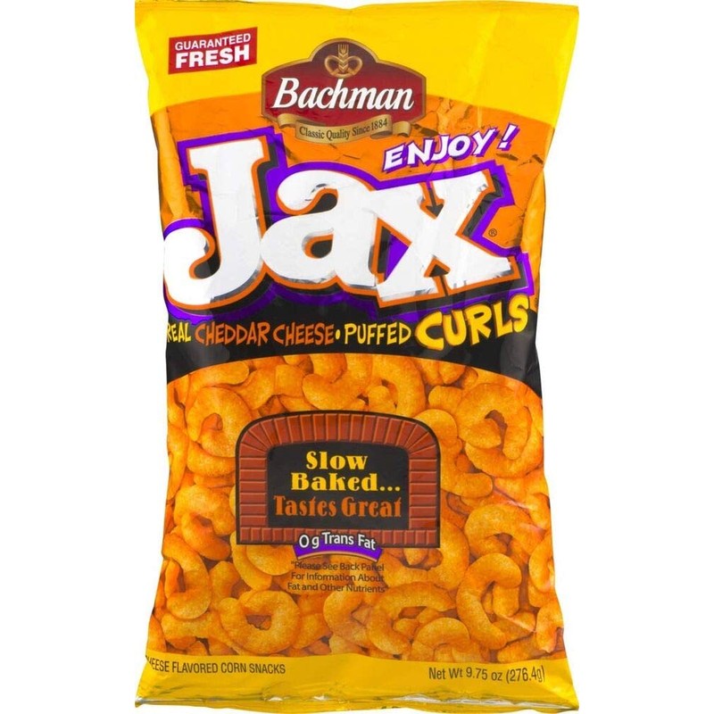 Bachman Jax Cheddar Cheese Puffed Curls 9.75 Oz Bags (4