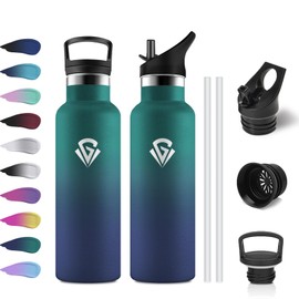 Thermos Flask, 500 ml, BPA-Free, Water Bottle with Straw, Metal Water Bottle, Double-Walled Insulated, Insulated Flask for Boys, Girls, School, Bicycle, Outdoor, Fizz, Bicycle