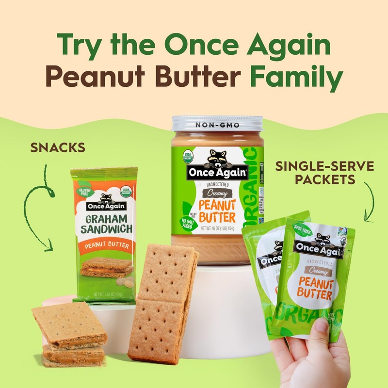 Once Again Organic Creamy Peanut Butter No Sugar Added -
