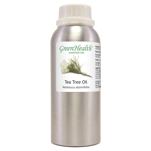 Tea Tree Essential Oil – 8 fl oz (237 ml) Aluminum Bottle w/Plug Cap – 100% Pure Essential Oil – GreenHealth