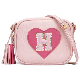 KKXIU Kids Purse Toddler Gifts for Girls and Women Vegan Leather Crossbody Bag with Tassel, H, Cute