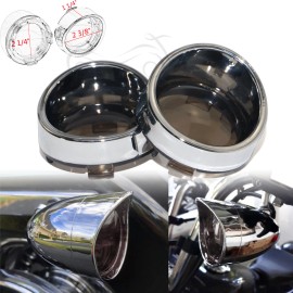 Unbranded Bullet Style Turn Signal Light Lens Cover Bezels Visor For Harley Dyna Sportster