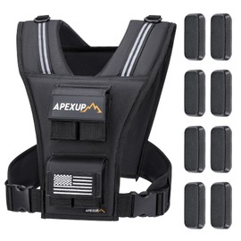 APEXUP Adjustable Weighted Vest Men 20lbs/30lbs/40lbs Weights with Reflective Stripe, Weight Vest Woman Workout Vest for Strength Training Running Walking (20 lbs)