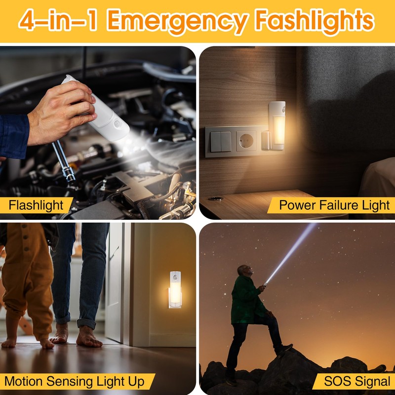Enhon 4 in 1 LED Emergency Power Failure Night Light,