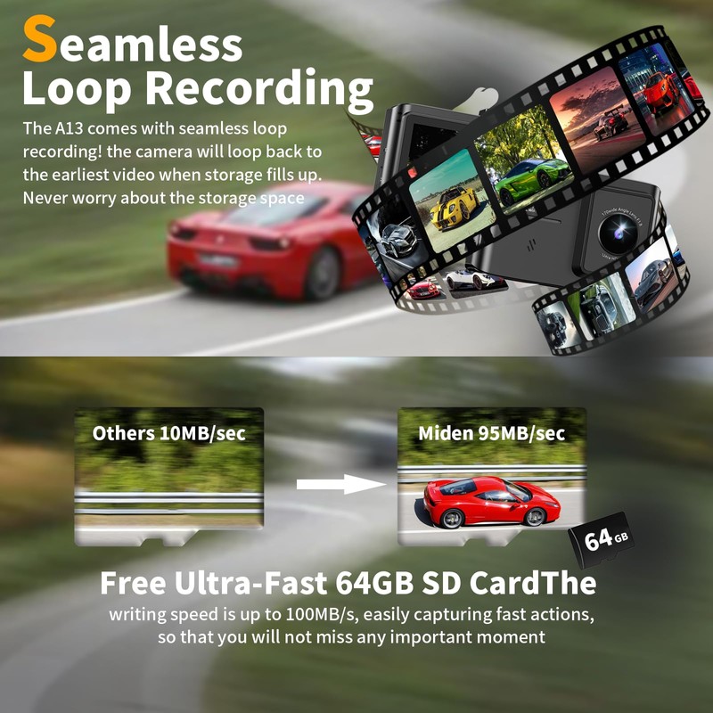 Dash Cam Front and Rear: 4K Dual Channel Dash Cam