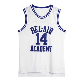 Amzdest 90s The Fresh Prince of Bel Air Academy #14 Jersey Shirt for Men and Women, Unisex Basketball Jersey for Theme Party (White, X-Large)